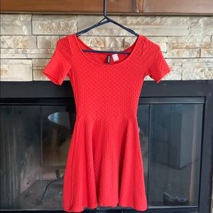 H&M Red Skater Dress
